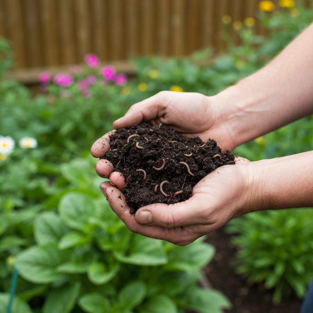 Rich compost soil