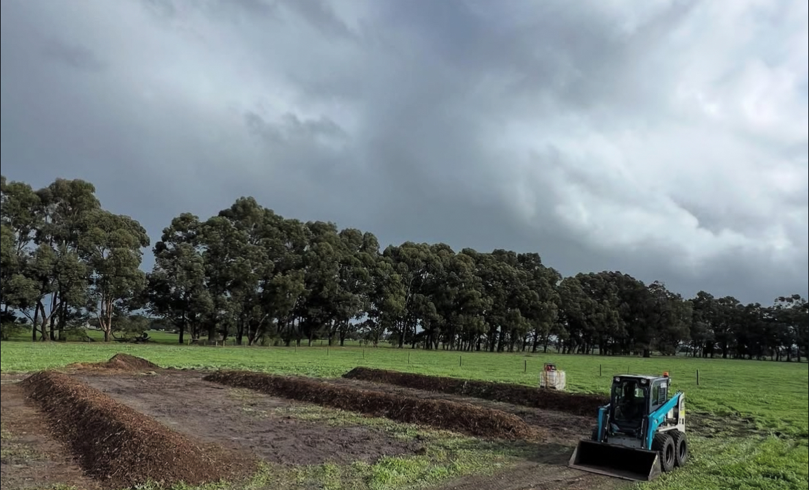 WildSoil Compost production facility with windrows
